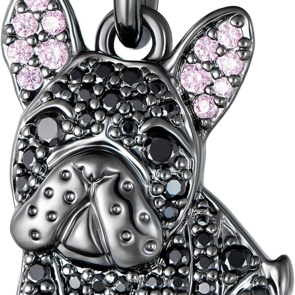 Sterling Silver Dog Breed Charm 18k Gold Plated Cubic Zirconia Jewelry Gift